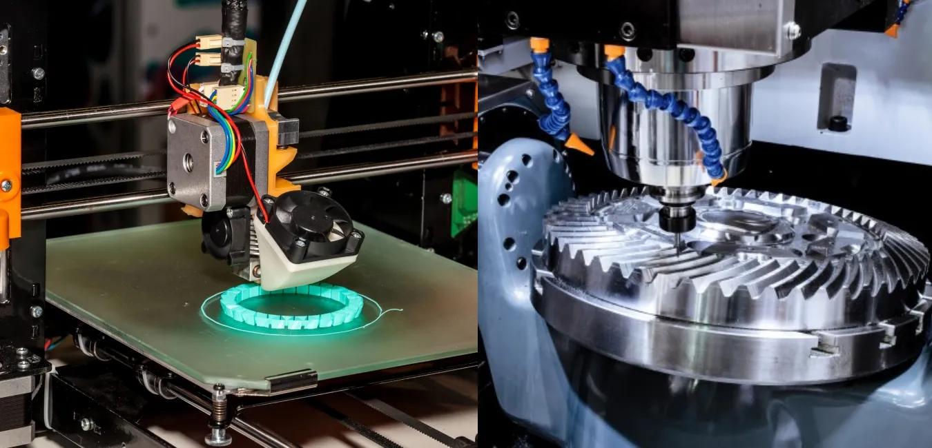3D printing and CNC machined part